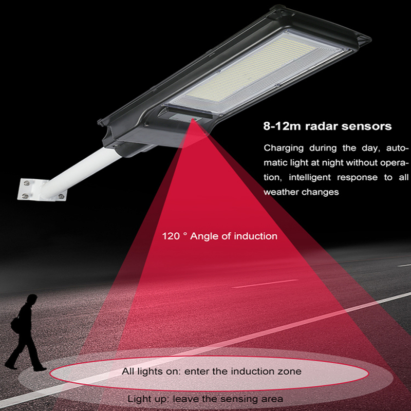 Ensunlight Top Quality Outdoor Waterproof IP65 Smd Bridgelux 100 200 W Solar All in One Integrated LED Street Lamp